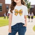 thumbnail image 2 of Juslio Girl Bow T Shirts Short Sleeved Tops, Comfortable Breathable Crew Neck Casual Shirts Sizes 2-18, 2 of 9