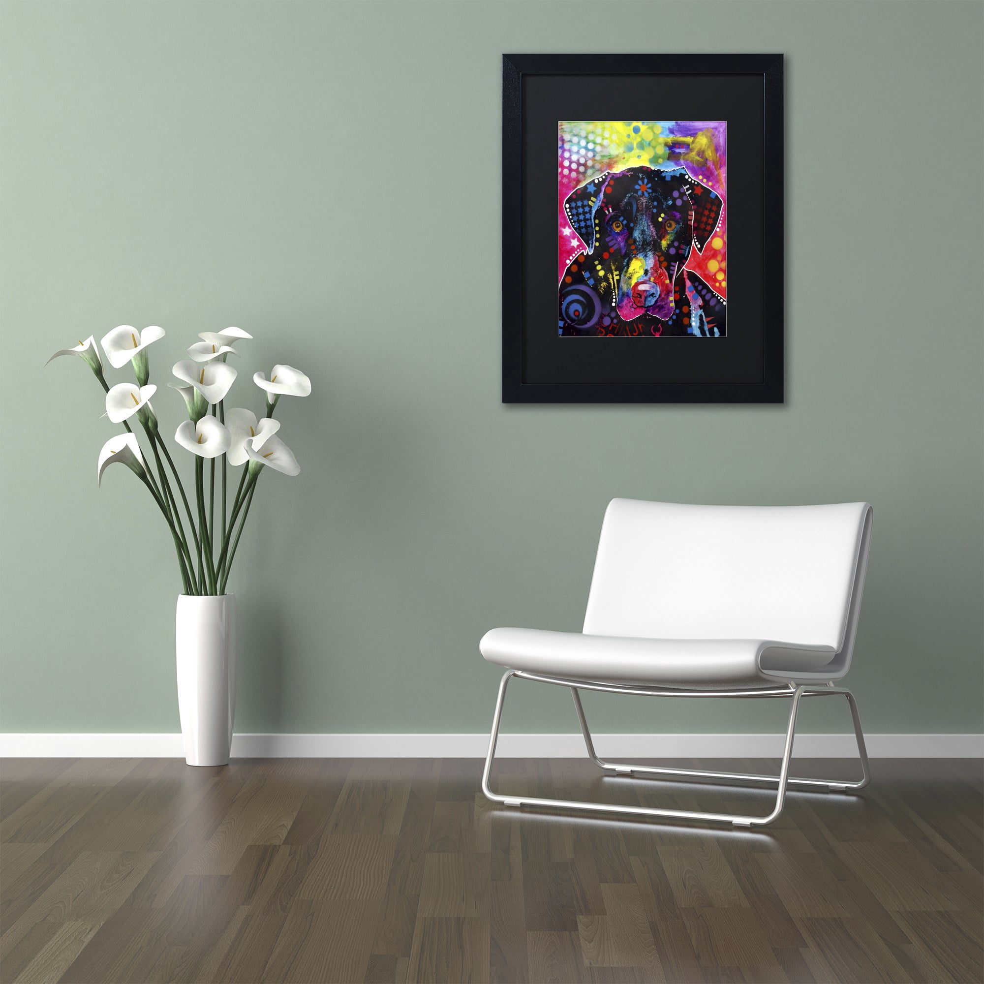 Trademark Fine Art "The Labrador" Canvas Art by Dean Russo, Black Matte, Black Frame