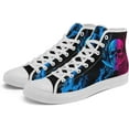 thumbnail image 2 of Mens Womens Gothic Skull Rose High Top Canvas Sneakers Punk Rock Floral Cool Lace-Up Casual Shoes Edgy Streetwear Aesthetic, 2 of 7
