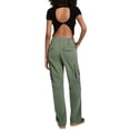 thumbnail image 3 of NFTOEIULA Women Mid Waist Multiple Pockets Straight Wide Leg Cargo Pants, 3 of 6