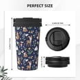 thumbnail image 3 of Fotbe Animals And Wildflowers Printed Insulated Travel Coffee Mug Spill Proof Leak Proof Stainless Steel Coffee Tumbler Reusable Coffee Cups with Lids Thermos, 3 of 8