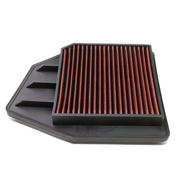 DNA Motoring AFPN-008-RD For 2008 to 2015 Honda Accord / Crosstour 2.4L Reusable & Washable Replacement High Flow Drop-in Air Filter (Red) 09 10 11 12 13 14