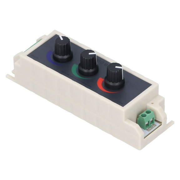 RGB LED Light Dimmer Switch, 3‑Channel Knob Adjust Brightness for Multi-Color LED Light Strip, DC12-24V