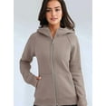 thumbnail image 4 of Womens Zip Up Hoodies Fleece Jackets Oversized Sweatshirts Fall Fashion Outfits Sweaters Winter Clothes Khaki M, 4 of 9