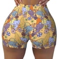 thumbnail image 2 of Daiia Cycling Elephant On Bicycle In Park Pattern Women's Workout Shorts Biker Shorts - High Waisted Workout Spandex Tummy Control Gym Running Yoga Shorts-Large, 2 of 8