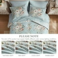 thumbnail image 3 of Full Size Bed In A Bag, 7-Piece Full 7 Piece Vintage-inspired Collection floral print,Soft Blue, Blue Multi Cotton Bedding Set,Polyester Bed Sheet Set, Household Supplies & Décor Bedding Bedding Sets, 3 of 21