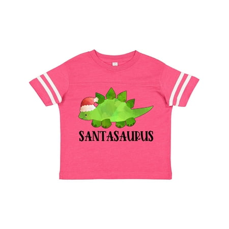 

Inktastic Santasaurus Cute Christmas Dinosaur in Red Hat Gift Toddler Boy or Toddler Girl T-Shirt