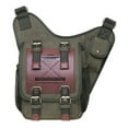 thumbnail image 1 of Mens Vintage Canvas Shoulder Messenger Bag Chest Leather Patchwork Messenger Bag（03GREEN）, 1 of 5