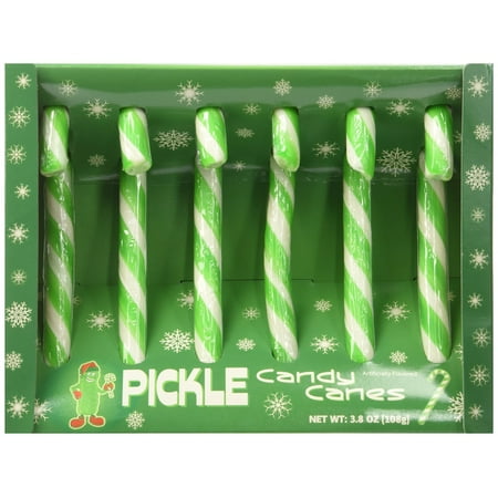 - Fancy Pickle flavored Candy Canes, 3.8 OZ