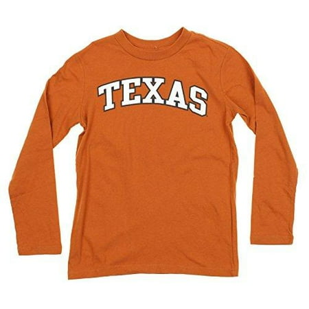 OuterStuff NCAA Texas Longhorns Youth Boys Long Sleeve Team Font Shirt, Burnt (Best Football Team In Texas)