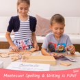 thumbnail image 4 of Hulats Juguete de aprendizaje del alfabeto de rastreo de letras Montessori - Aprende a escribir juego de ortografía y rastreo de letras para niños de 3 a 5 años Bandeja de arena - Juguete de habilidad, 4 of 6