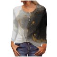 thumbnail image 1 of Hauts d'Automne pour Femmes Mode Féminine T-shirt Imprimé Ample Manches Longues Blouse Col Rond Hauts Décontractés Cardigans pour Femmes en Liquidation, 1 of 4