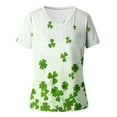 thumbnail image 4 of BLVB St Patricks Day Tops for Women Shamrock Graphic Tees Casual Loose Shirt V-Neck Short Sleeve Summer Tunic Tops Green 1, 4 of 4