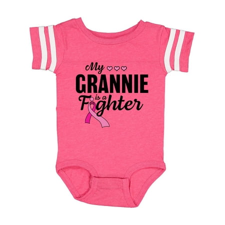 

Inktastic Breast Cancer Awareness My Grannie is a Fighter Gift Baby Boy or Baby Girl Bodysuit