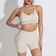 thumbnail image 2 of Rotm Gym Workout Sets for Women Women's Workout Sets 2 Piece Yoga Outfit High Waisted Biker Shorts Leggings Sports Bra Gym Fitness Clothes Tracksuit Beige,XL, 2 of 5