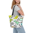 thumbnail image 2 of Disketp Funny Dinosaurs on Stripes Bolsa de Hombro Casual para Mujer, Bolso Cruzado para Compras, Viajes y Uso Diario, 2 of 6