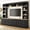Black + MDF + Primary Living Space, variant on Luckynote 102.3"W Farmhouse 4-Piece Entertainment Center Wall Unit with Adjustable Shelves, TV Stand with Bookshelves for TVs Up to 75", Media Console with 6 Drawers for Living Room, Black