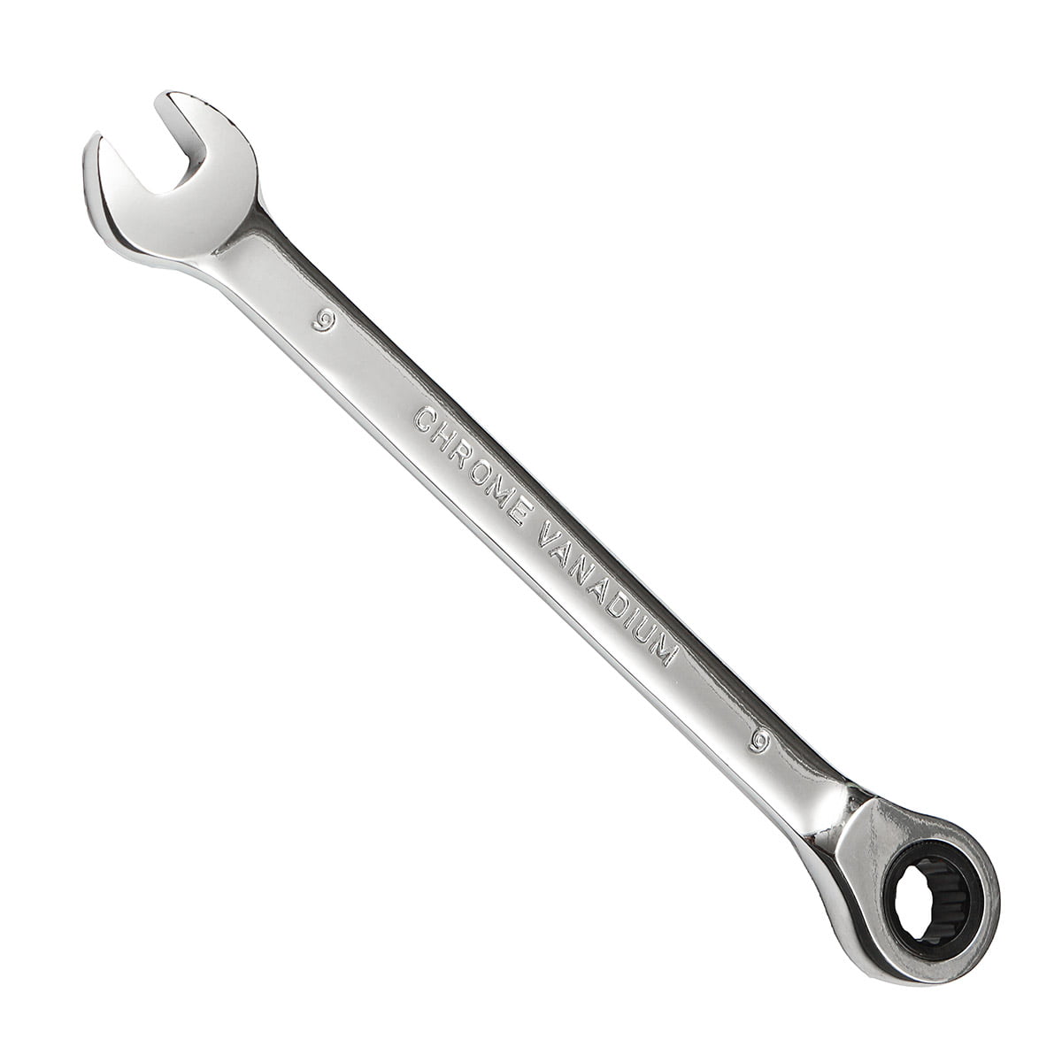 6mm-32mm Flat Ratcheting Wrench Chrome Metric Combination Ratchet Fixed Head 