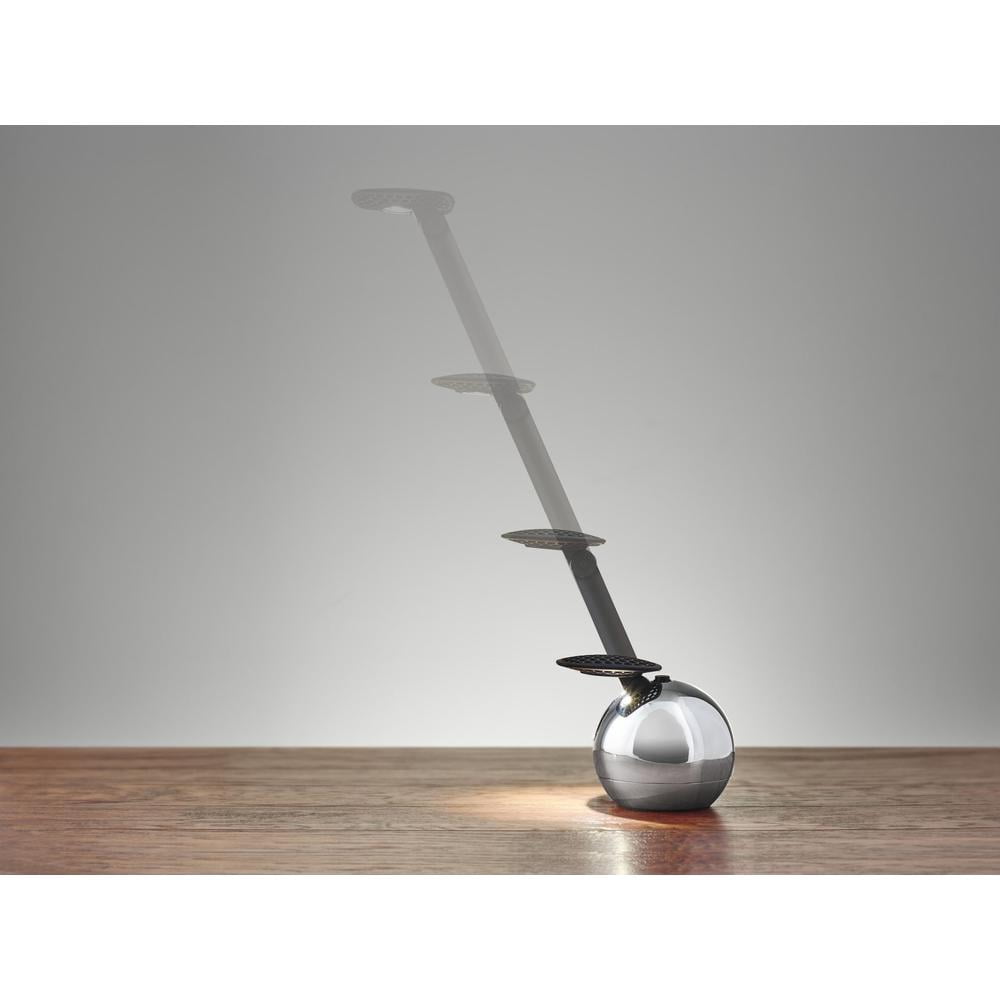 Adesso® ADS360 Kiu LED Desk Lamp, 20 1/2"H, Black Shade/Chrome Base