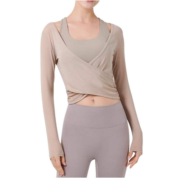 Front Close Bras for Women No Underwire Bra Feature V-Neck Longline Bra Style W-1412 Khaki M