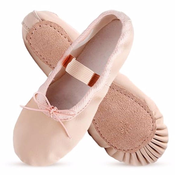 Sonducket Zapatos de baile de cuero cómodos para niñas y adultos, zapatillas de ballet, zapatos de ballet para niñas con estilo Calzado