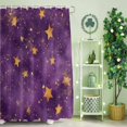 thumbnail image 2 of Shower Curtain, Watercolor Starry Sky on Purple Waterproof Shower Curtain Set with Hooks for Bathroom Showers,Stalls and Bathtubs,72x72In Dream Seamless Gold Star, 2 of 9