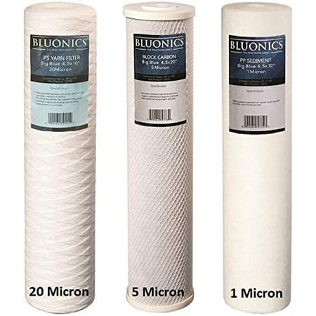 

String-wound Sediment CTO Carbon & Sediment Filter Set for our Well Water System > 3pcs 4.5 x 20 Whole House Cartridges