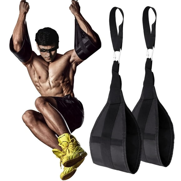 Correas abdominales colgantes para bar de dominadas, gimnasio, entrenamiento, color negro