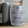 thumbnail image 6 of JONATHAN Y Lotus Blossom 17.5" Chinoiserie Ceramic Drum Garden Stool, Blue/White, 6 of 6