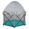 Summer Pop ?n Play SE Hex Playard, 6-Sided, Sweet Life Edition, Aqua Sugar Color ? Full Coverage Play Pen for Indoor and Outdoor Use - Fast, Easy and Compact Fold