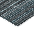 thumbnail image 5 of 3' X 5' Teal Blue Sky Blue And Gray Striped Washable Indoor Outdoor Area Rug, 5 of 5