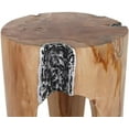 thumbnail image 3 of Rutledge & King Java Teak Root Stool - Wooden Stool - Teak Boho Side Table - Teak Accent Table - Teak Tree Stump - Pedestal Side Table - Metal Teak Stool, 3 of 5