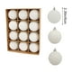 thumbnail image 3 of Adornos navideños, 12 bolas navideñas flocadas, juego de decoración navideña. Diversos estilos de adornos para árboles de Navidad que también se pueden usar para otras fiestas., 3 of 6