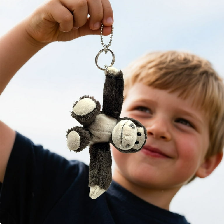 NICI Plush Keychain - 12cm Hippo/Wolf/Gorilla Key Holder, Cuddly