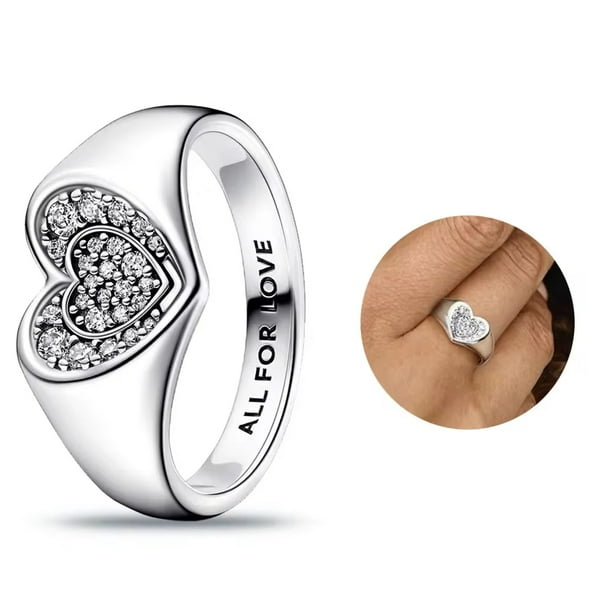 2024 nuevo anillo de plata 925 de Disney con forma de Mickey para parejas, joyería de moda para bodas, anillo de corazón de dibujos animados, joyería, regalo de compromiso