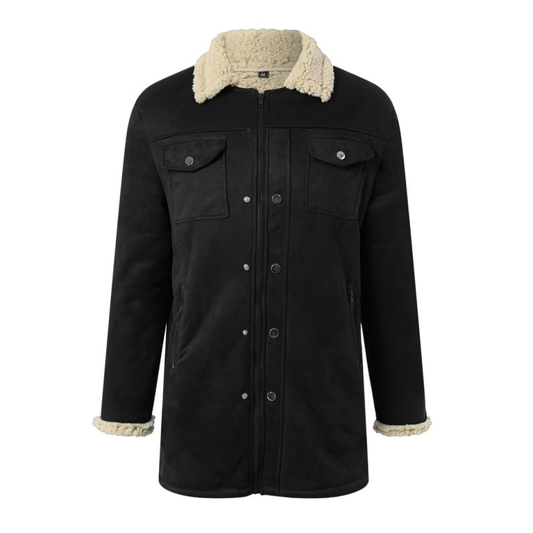 Mens Western Cowboy Jacket Distressed Suede Long Trench