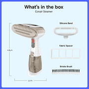 Conair Handheld Garment Steamer for Clothes, Turbo ExtremeSteam 1875W Fabric Steamer, Portable Handheld Design, Strong Penetrating Steam, White/Champagne