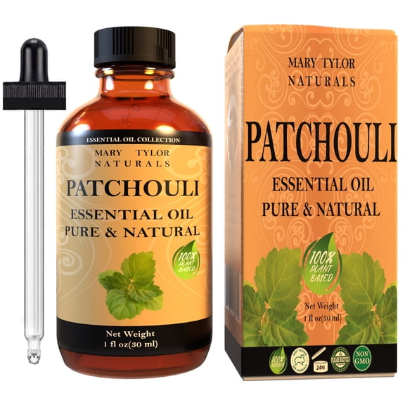Patchouli Essential Oil (1 oz), Premium Therapeutic Grade, 100% Pure and Natural, Perfect for Aromatherapy, Relaxation, Improved Mood and Much More by Mary Tylor Naturals