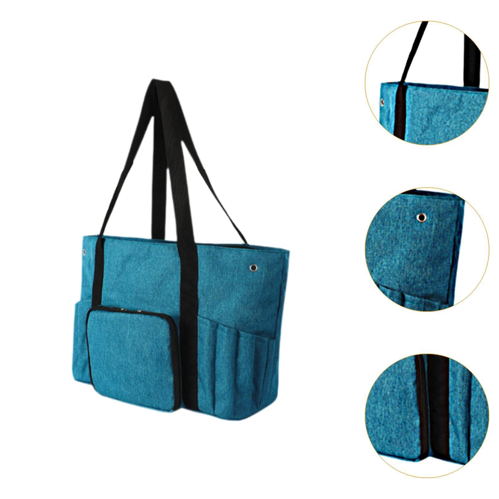 HILABEE Knitting Bag, Yarn Organizer, Yarn Holder, Knitting And Crochet Accessories with Inner Compartments, Carrying Bag, Storage of Knitting Yarn blue