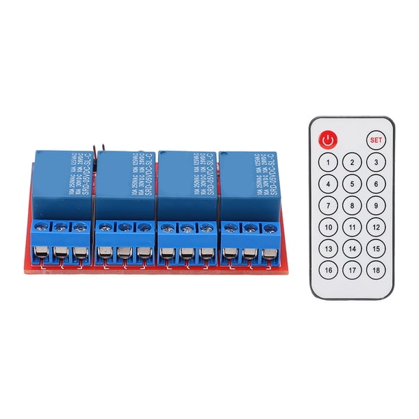 Conjunto De Módulo De Relé Receptor De 4 Canales, Conjunto De Interruptor De Control De Receptor Transceptor Remoto Infrarrojo De 4 Canales
