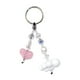thumbnail image 2 of Llavero de cuentas, creativo, portátil, con forma de gato, ideal como regalo de cumpleaños o Año Nuevo. Rosa y blanco, 2 of 9