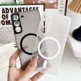 thumbnail image 2 of Matte Transparent Ultra Thin Magnetic Phone Case for Samsung Galaxy S24 Ultra S22 S23 Plus S23 Ultra Lens Protection Hard Cover WHITE For SamsungS22Ultra, 2 of 6