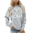 thumbnail image 1 of Ounisa Womens Valentines Sweatshirt Love Heart Graphic Print Pullover Casual Long Sleeve Valentine's Blouse Top, 1 of 5