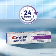 (2 pack) Crest Toothpaste, 3D White Brilliance Vibrant Peppermint Teeth Whitening Toothpaste, 2.4 oz