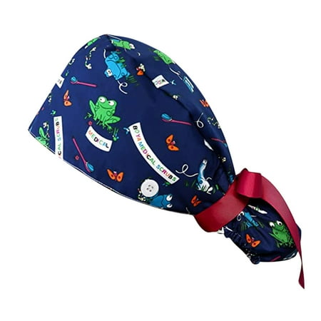 

Dadaria Turbans for Women Head Wraps Scrub Cap With Buttons Bouffant Hat With Sweatband for Womens and Mens C Women Men