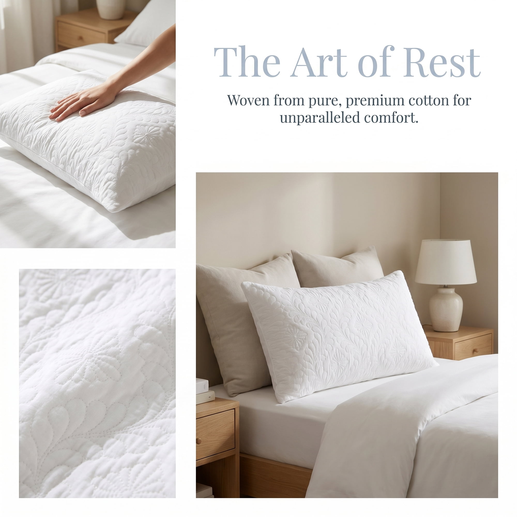 Unique Bargains Pillow Protectors with Envelope Standard Breathable Cotton Covers White