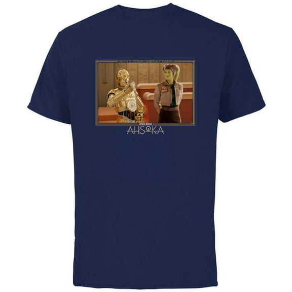 Star Wars Ahsoka Part 7 Hera Syndulla & C-3PO Always a Rebel - Short Sleeve Cotton T-Shirt for Adults - Customized-Navy