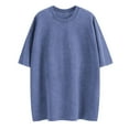 thumbnail image 5 of vigerkar Oversized Vintage t Shirts for Women Short Sleeve Cotton Casual Baggy Tees Trendy Crew Neck Loose Tops 2025 Blue, XL, 5 of 6