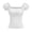 A538 White, variant on Women's Square Neck Puff Sleeve Tops Short Sleeve Ruched Bust Slim Fit Shirts Soft Stretchy Breathable Vintage Blouse for Party Clubwear