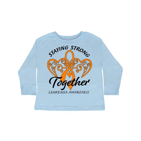 

Inktastic Leukemia Awareness Staying Strong Together and Orange Ribbon Gift Toddler Boy or Toddler Girl Long Sleeve T-Shirt